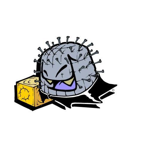 Limited-edition Mr. Fangs Atlanta ghost Halloween Pinhead Hellraiser sticker pack. 